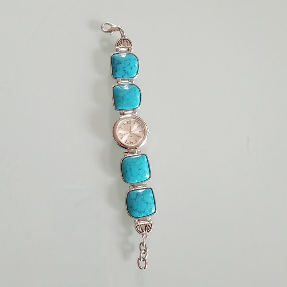 Cute Turqouise Looking Stone Bracelet Fashion Watch